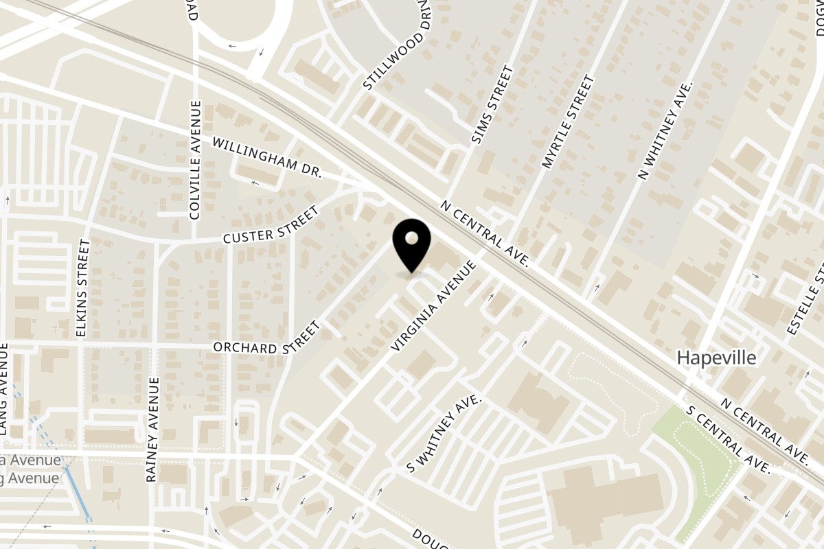 Map showing the location of Yay Beignet on 755 Virginia Ave in Hapeville